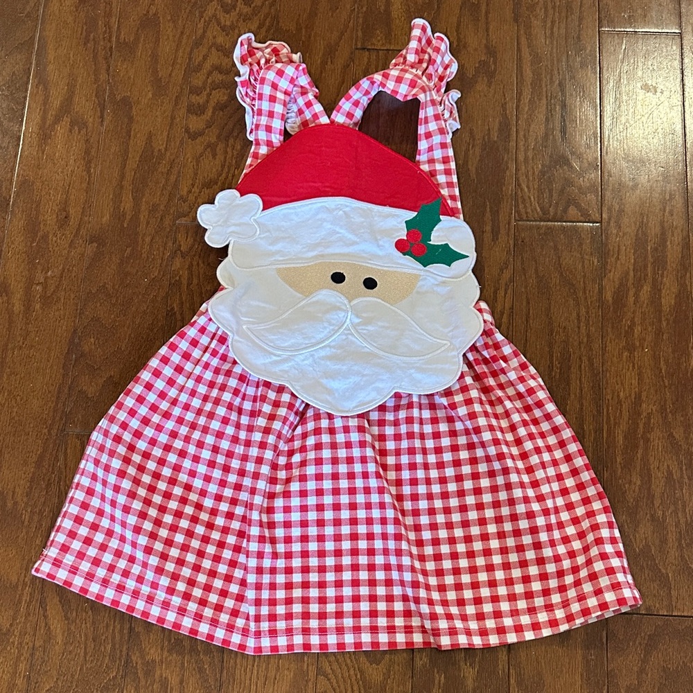 Busy Bee Smocks Santa Dress. EUC. Size 4T.